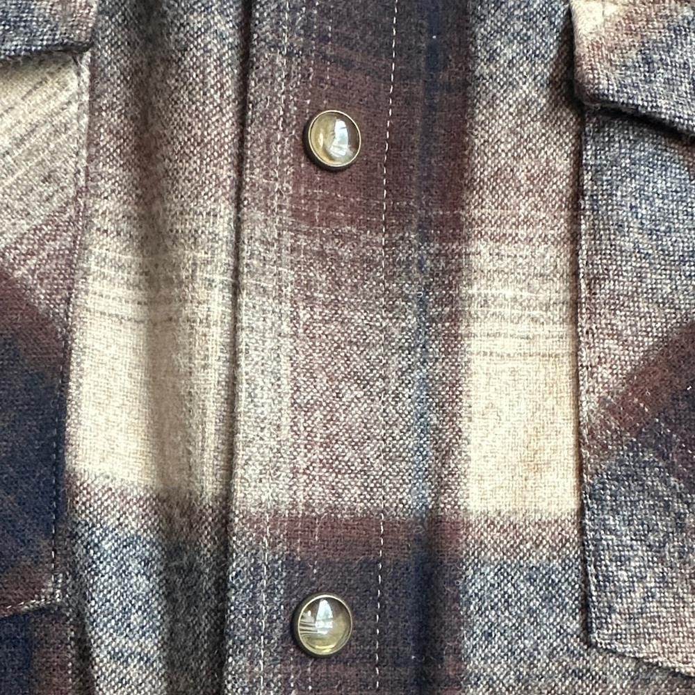 Pendleton Men's Checkered Shirt Jacket in Brown and Cream - Picture 3 of 7